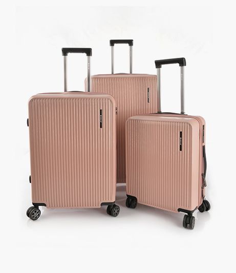 Shop Travel bag set of 3 luggage trolly case , Pink | alsannat for luggage